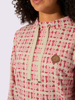 Sweatshirt avec col montant et manches longues à motif multicolore
