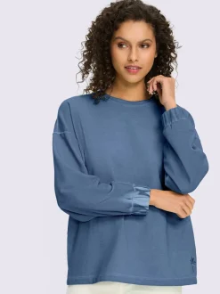 Sweatshirt avec encolure ronde et manches à bords-côtes