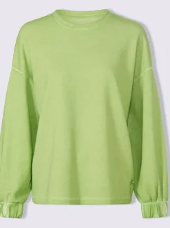 Sweatshirt avec encolure ronde et manches à bords-côtes