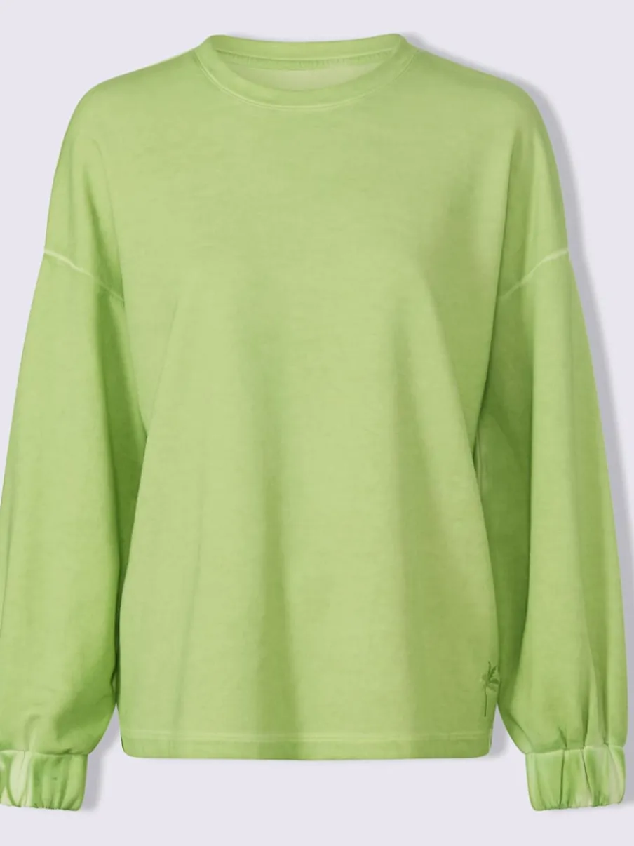 Sweatshirt avec encolure ronde et manches à bords-côtes