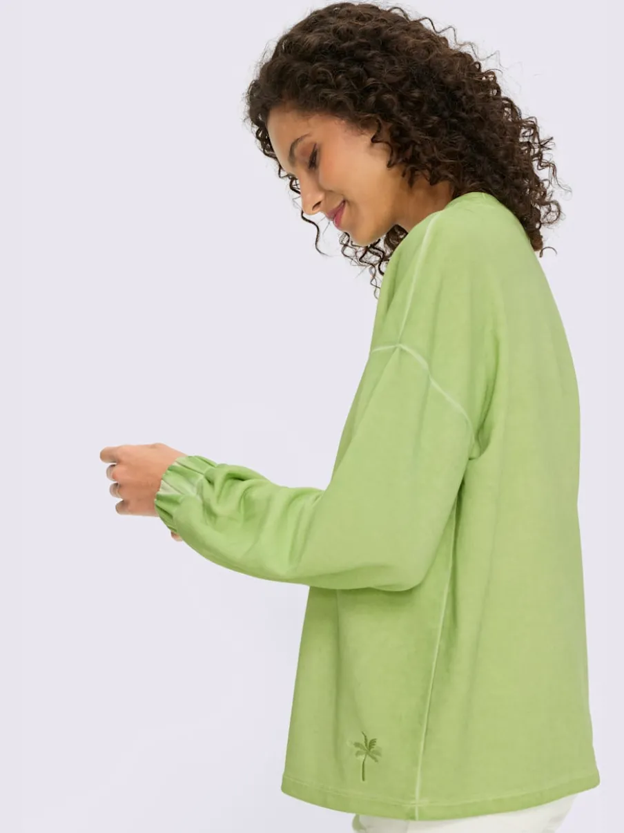 Sweatshirt avec encolure ronde et manches à bords-côtes