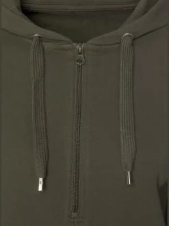 Sweatshirt avec glissière et capuche à manches longues et logo intégrant une qualité de sweat douce et élastique