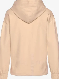 Sweatshirt avec glissière et capuche à manches longues et logo intégrant une qualité de sweat douce et élastique