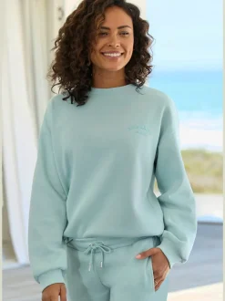 Sweatshirt avec logo brodé et finitions côtelées aux manches