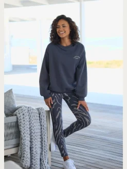 Sweatshirt avec logo brodé et finitions côtelées aux manches