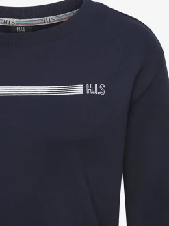 Sweatshirt basique à encolure ronde avec logo et bords-côtes doux