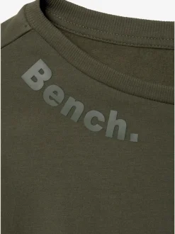 Sweatshirt basique à large encolure et manches longues avec logo ton sur ton