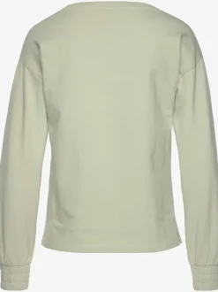 Sweatshirt basique à large encolure et manches longues avec logo ton sur ton