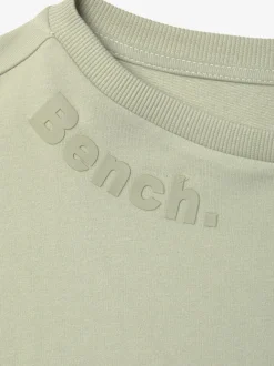 Sweatshirt basique à large encolure et manches longues avec logo ton sur ton