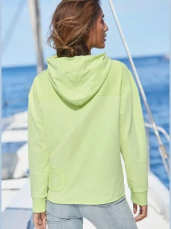Sweatshirt à capuche avec cordon et logo brodé et manches longues