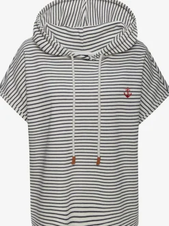 Sweat-shirt à capuche avec cordon et rayures marinière