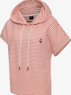 Sweat-shirt à capuche avec cordon et rayures marinière