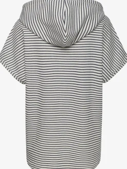 Sweat-shirt à capuche avec cordon et rayures marinière