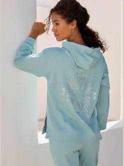 Sweatshirt à capuche avec cordon réglable et imprimés graphiques