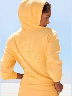 Sweatshirt à capuche avec cordon réglable et imprimés graphiques