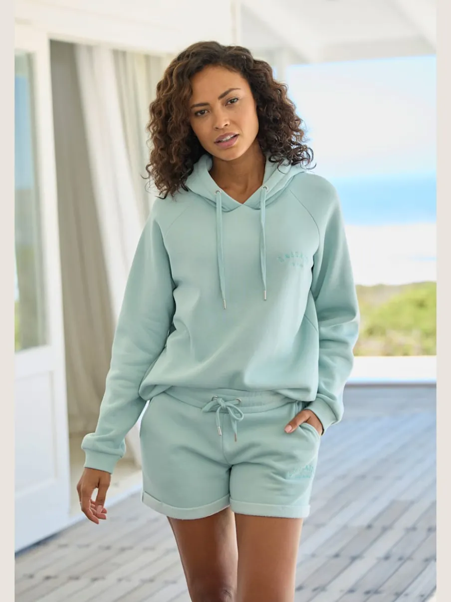 Sweatshirt à capuche avec logo brodé et finitions côtelées