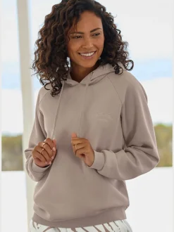 Sweatshirt à capuche avec logo brodé et finitions côtelées