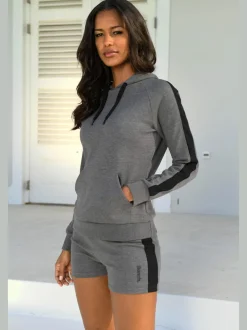 Sweatshirt à capuche avec manches longues et poche kangourou