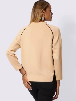 Sweatshirt à capuche avec manches longues et coulisse décorative