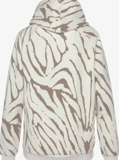 Sweatshirt à capuche avec motif zèbre et manches raglan en coton doux