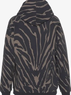 Sweatshirt à capuche avec motif zèbre et manches raglan en coton doux