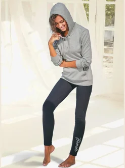 Sweatshirt à capuche avec poche kangourou et bords-côtes