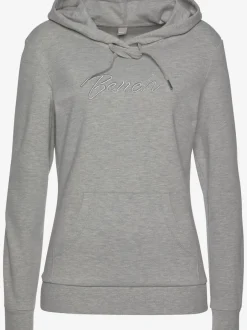 Sweatshirt à capuche avec poche kangourou et bords-côtes