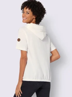 Sweatshirt à capuche léger avec motif géométrique imprimé