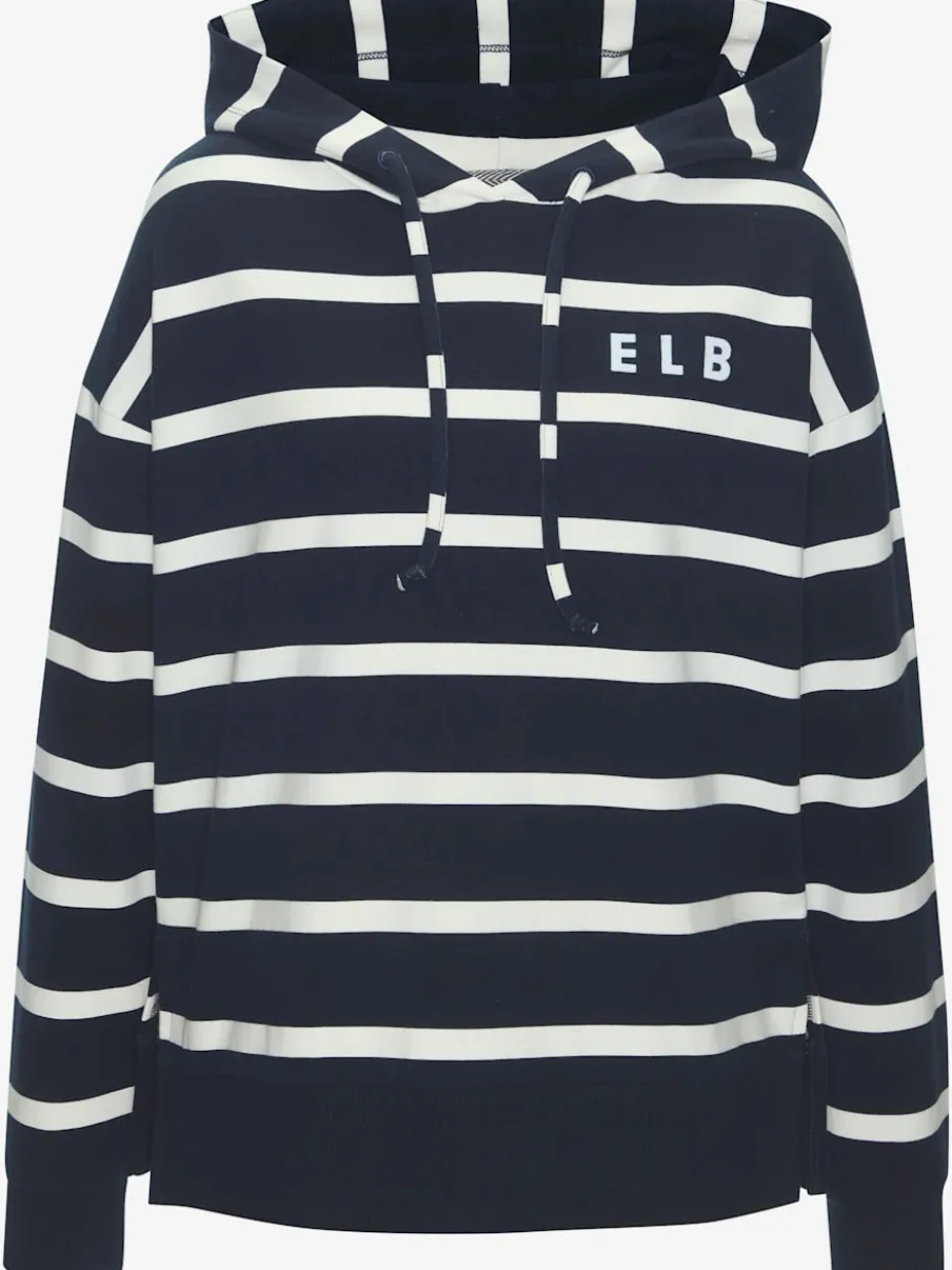 Sweatshirt à capuche marinière avec logo et fentes