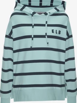 Sweatshirt à capuche marinière avec logo et fentes