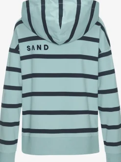 Sweatshirt à capuche marinière avec logo et fentes