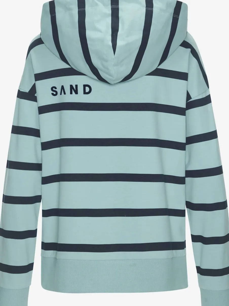 Sweatshirt à capuche marinière avec logo et fentes