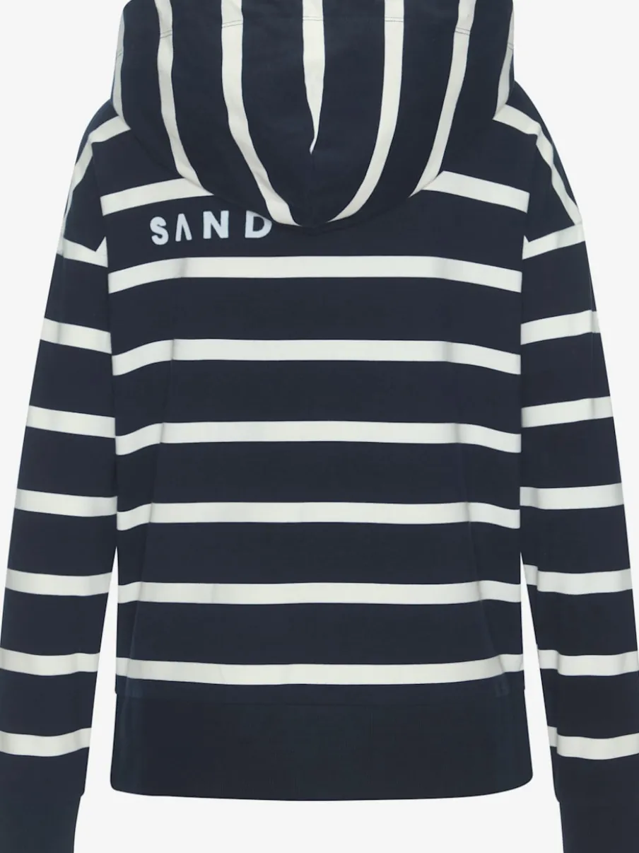Sweatshirt à capuche marinière avec logo et fentes