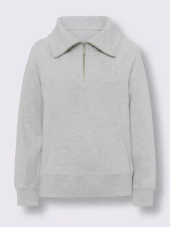 Sweatshirt à col camionneur avec broderie et manches longues