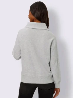 Sweatshirt à col camionneur avec broderie et manches longues