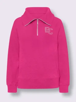 Sweatshirt à col camionneur avec broderie et manches longues