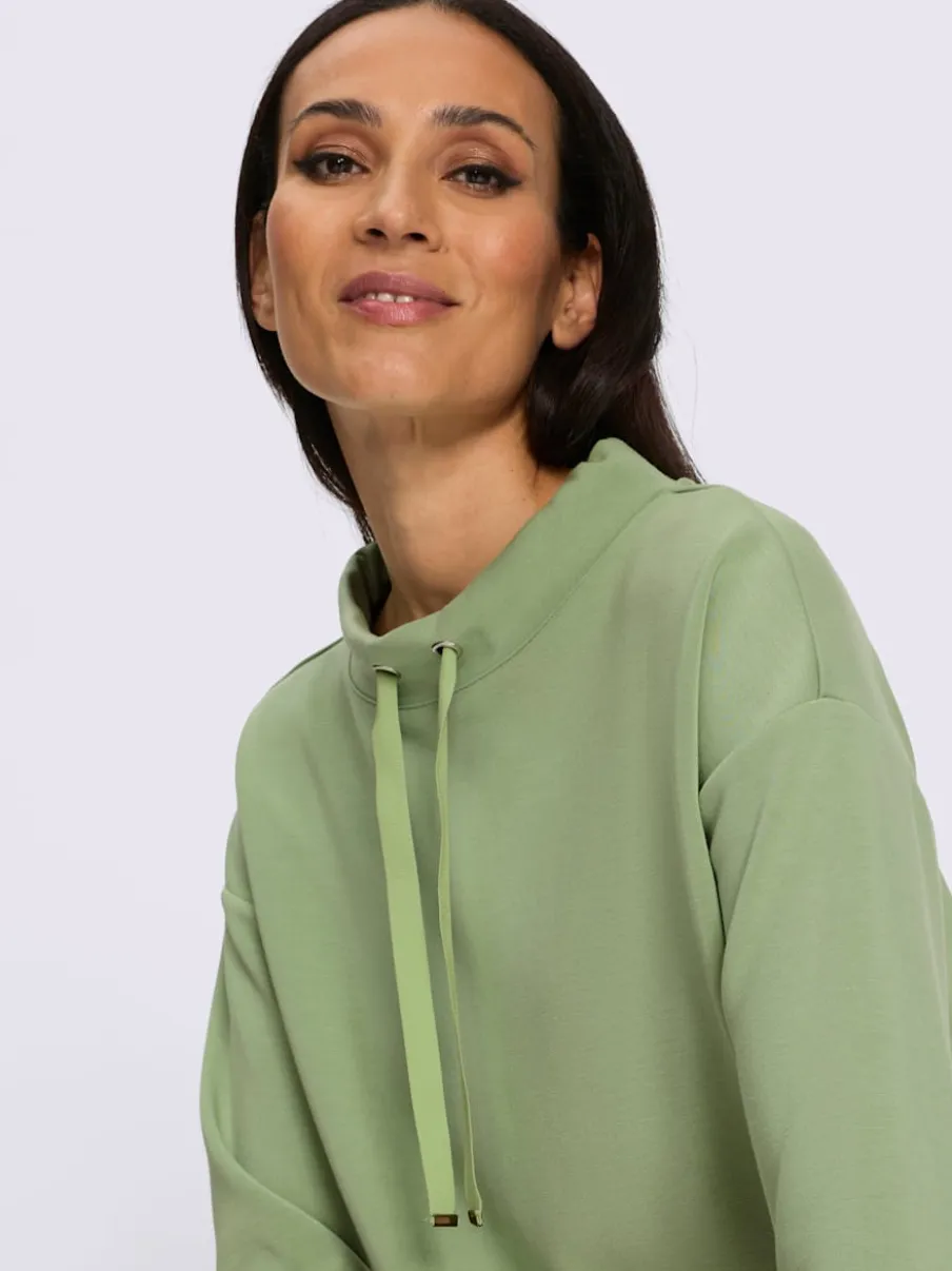 Sweatshirt col montant à coulisse