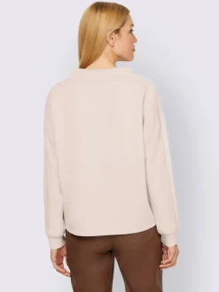 Sweatshirt à col montant à rayures avec détails fantaisie