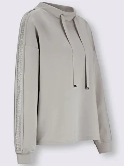 Sweatshirt à col montant à rayures avec détails fantaisie
