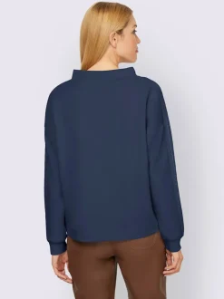 Sweatshirt à col montant à rayures avec détails fantaisie