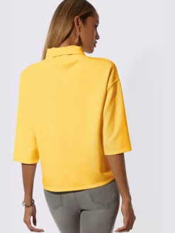 Sweatshirt à col roulé et manches 3/4 avec pierres fantaisie