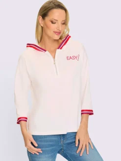 Sweatshirt décontracté avec col à capuche et mancherons