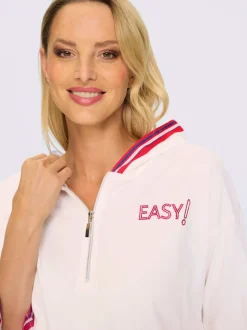 Sweatshirt décontracté avec col à capuche et mancherons