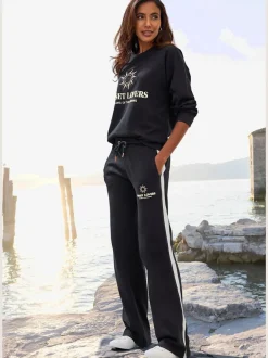 Sweatshirt décontracté avec imprimé et bords-côtes aux ourlets