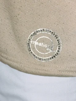 Sweatshirt doux brillant col V encolure ajustable manches ballon