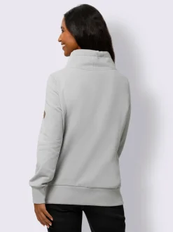 Sweatshirt doux col montant avec empiècements synthétiques sportifs