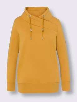 Sweatshirt doux col montant avec empiècements synthétiques sportifs