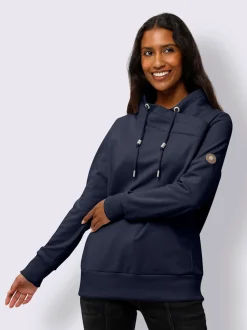 Sweatshirt doux col montant avec empiècements synthétiques sportifs