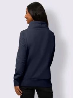 Sweatshirt doux col montant avec empiècements synthétiques sportifs