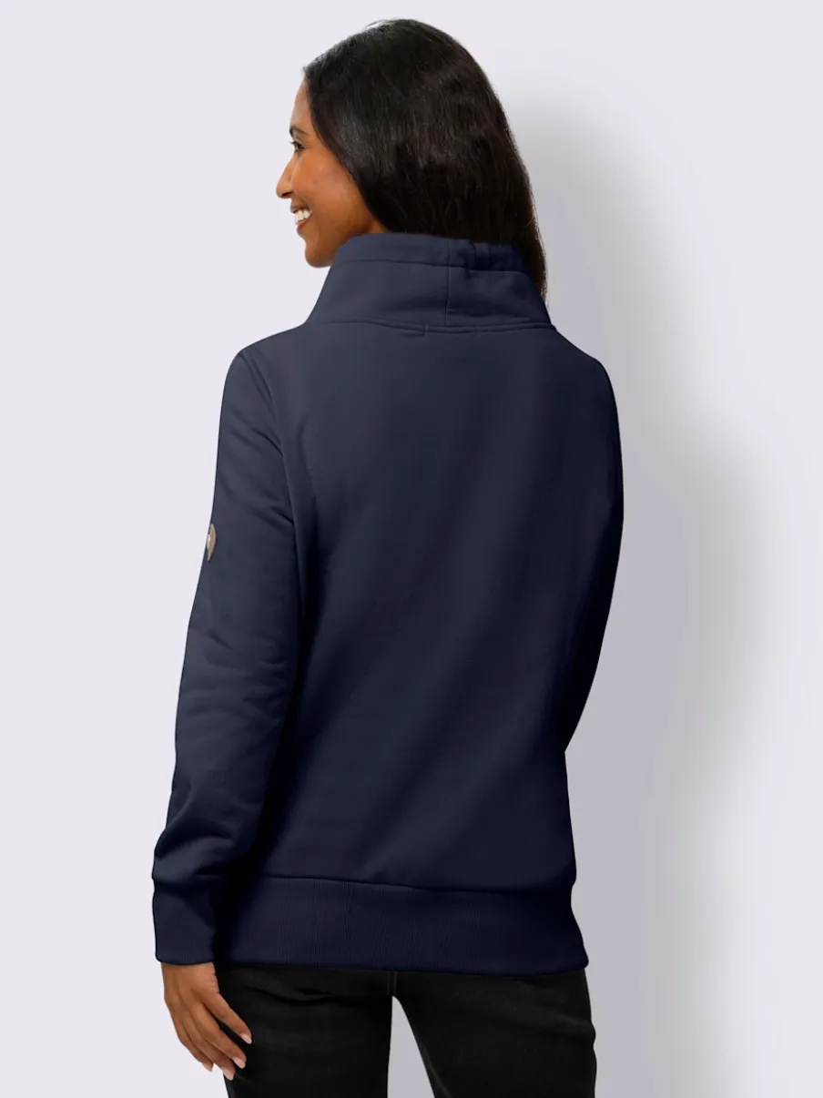 Sweatshirt doux col montant avec empiècements synthétiques sportifs